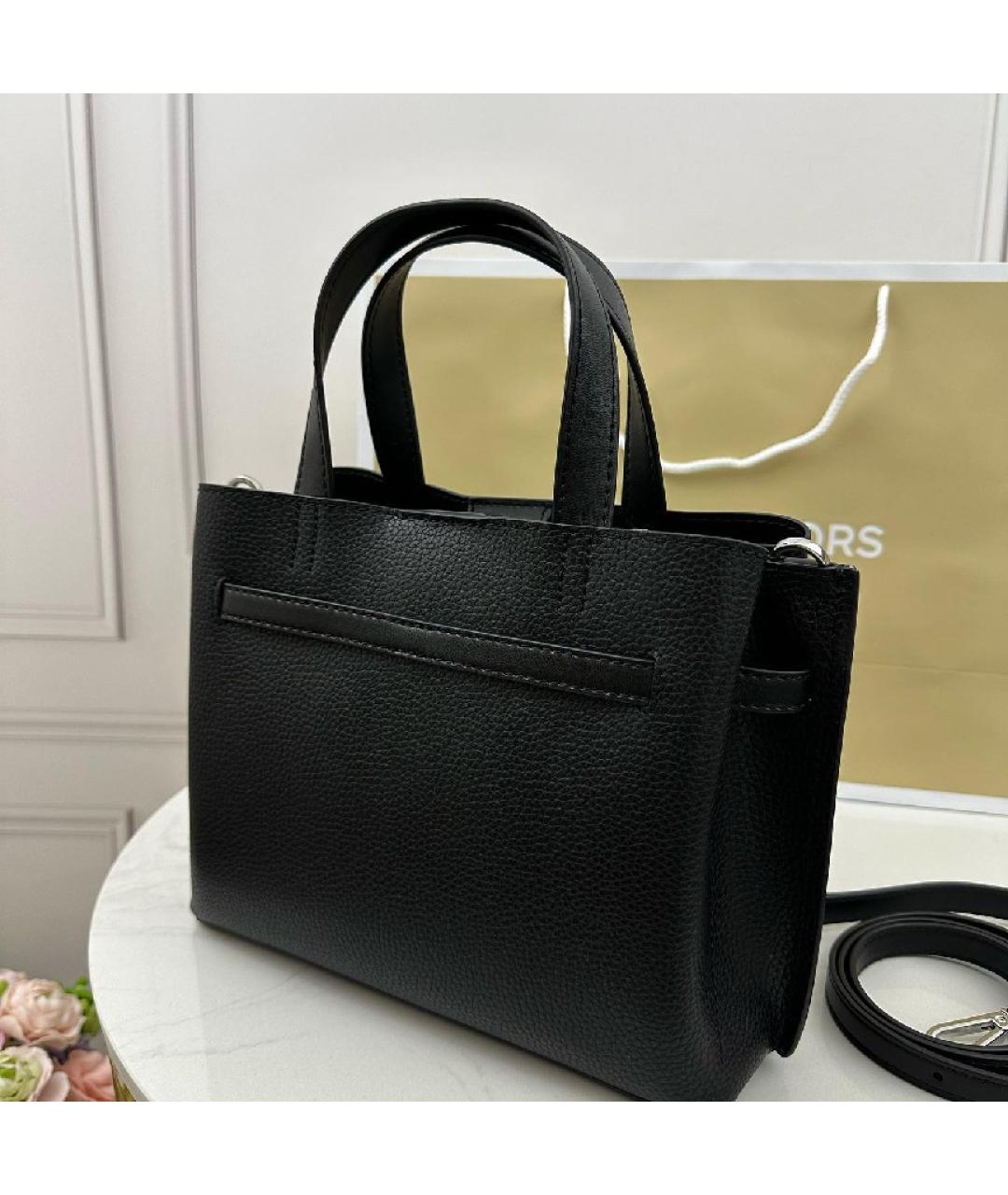 MICHAEL KORS Черная кожаная сумка тоут, фото 3