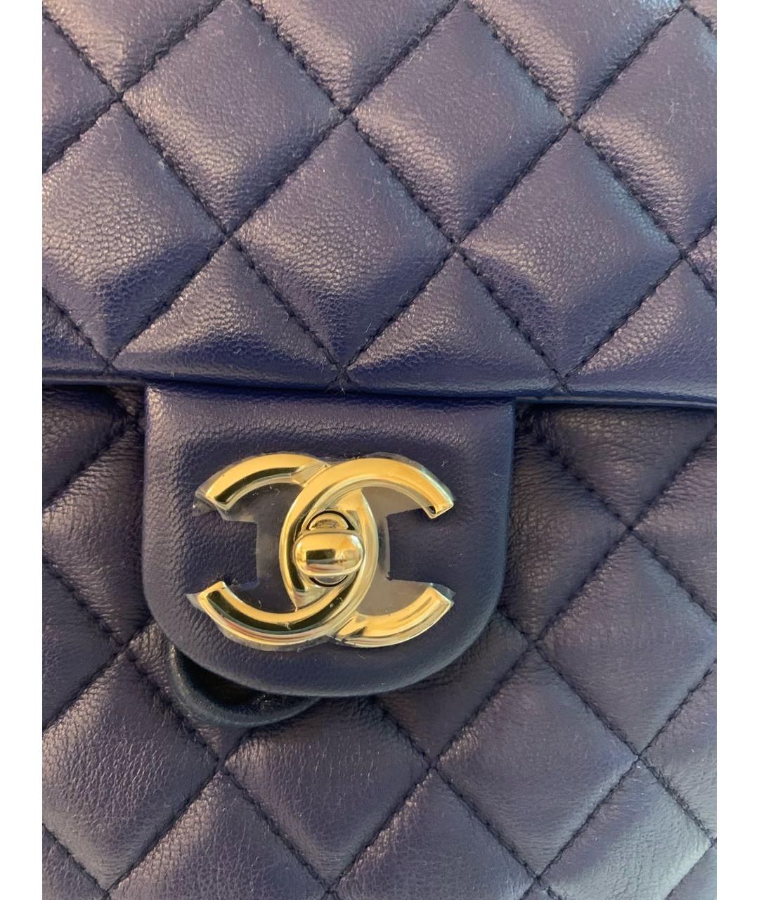 CHANEL Синий кожаный рюкзак, фото 2