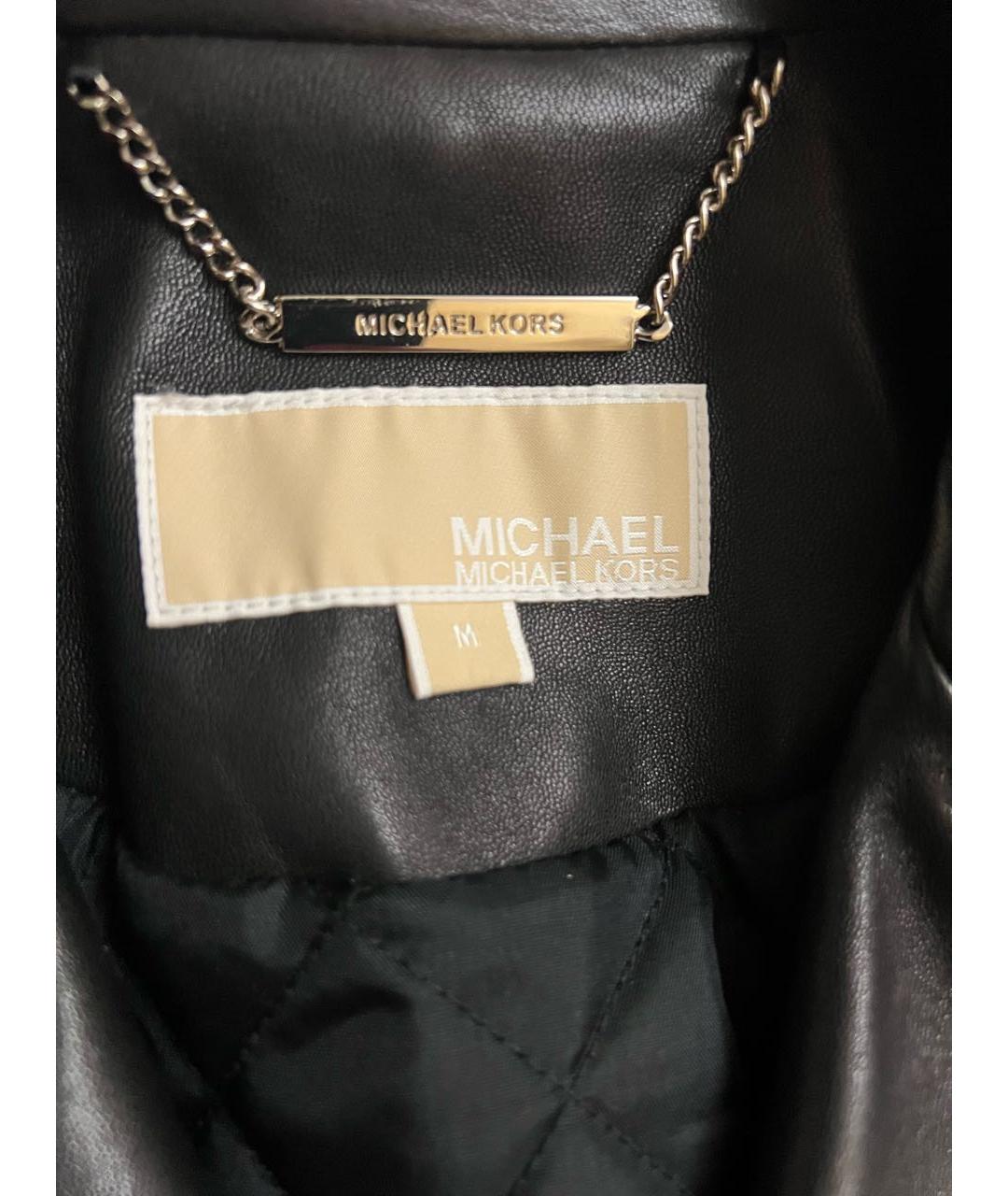 MICHAEL MICHAEL KORS Черная кожаная куртка, фото 3