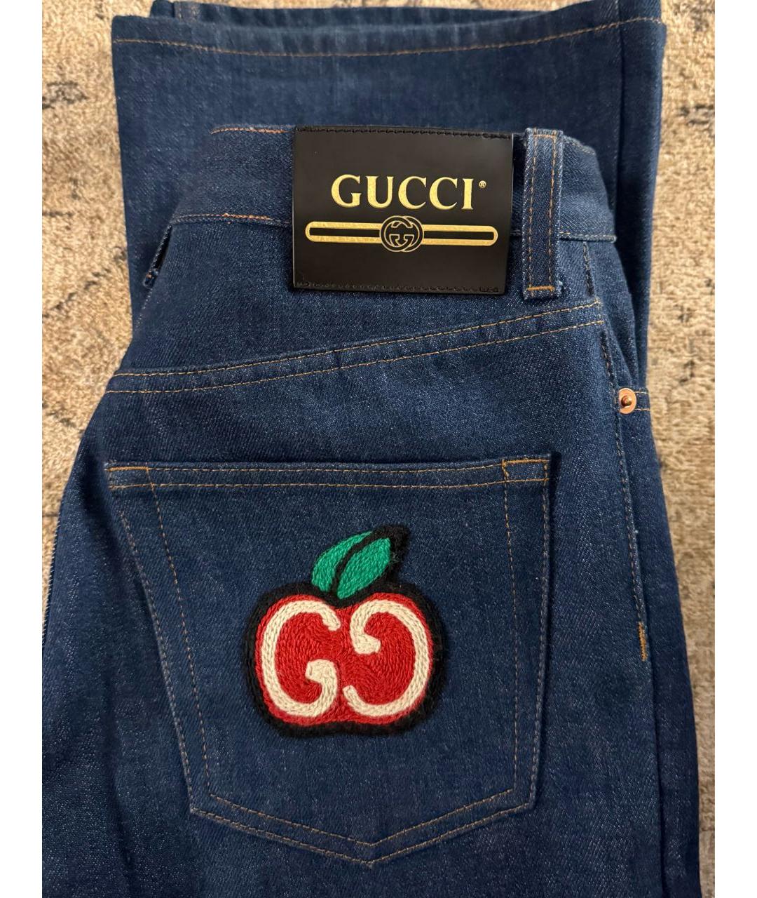 GUCCI Темно-синие джинсы клеш, фото 4