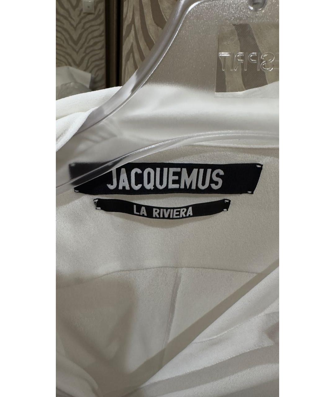 JACQUEMUS Белое полиэстеровое платье, фото 6