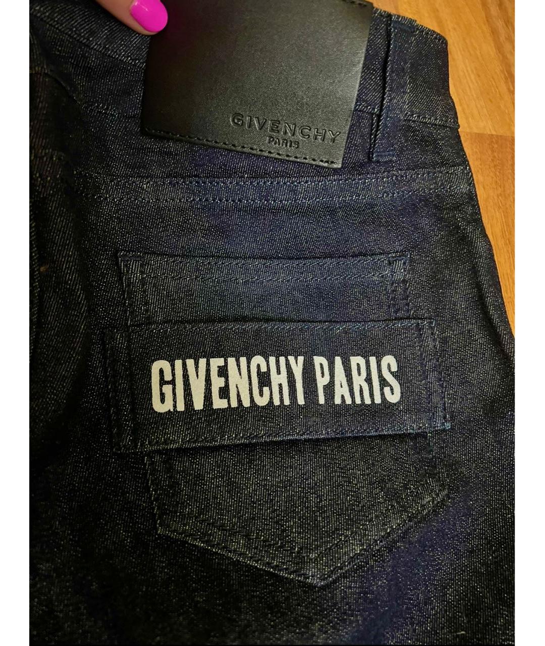 GIVENCHY Темно-синие хлопко-эластановые прямые джинсы, фото 4