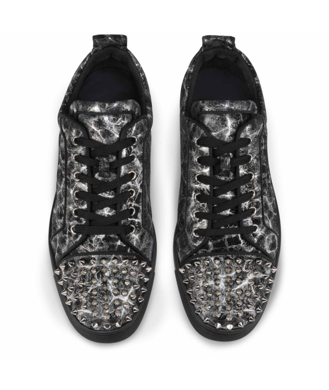 CHRISTIAN LOUBOUTIN Черные кожаные низкие кроссовки / кеды, фото 4