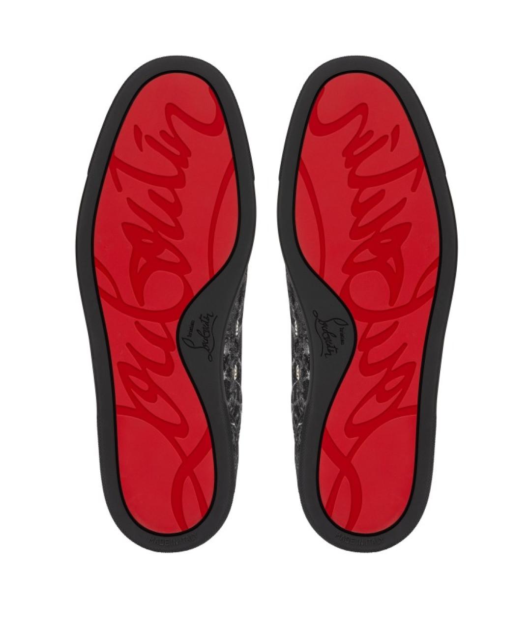 CHRISTIAN LOUBOUTIN Черные кожаные низкие кроссовки / кеды, фото 5