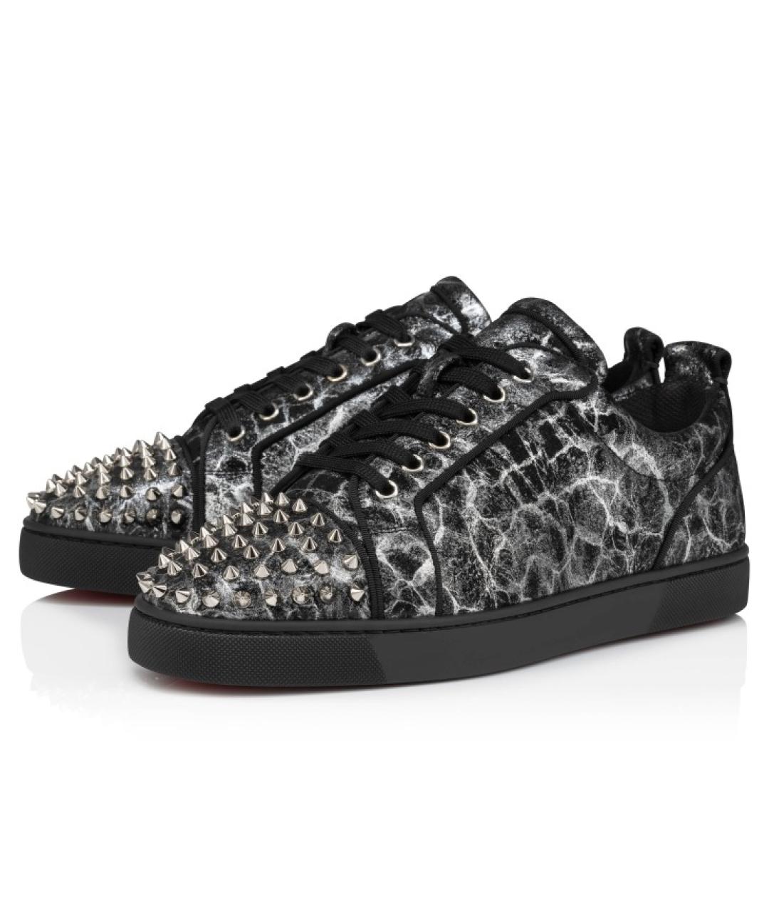 CHRISTIAN LOUBOUTIN Черные кожаные низкие кроссовки / кеды, фото 2