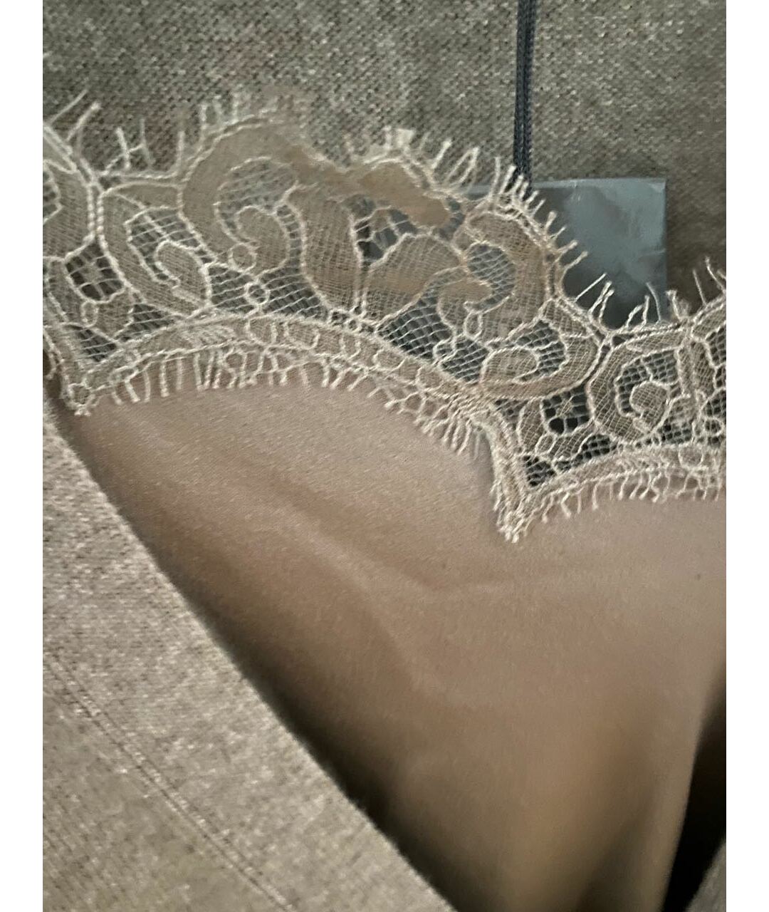 ALBERTA FERRETTI Бежевое кашемировое повседневное платье, фото 4