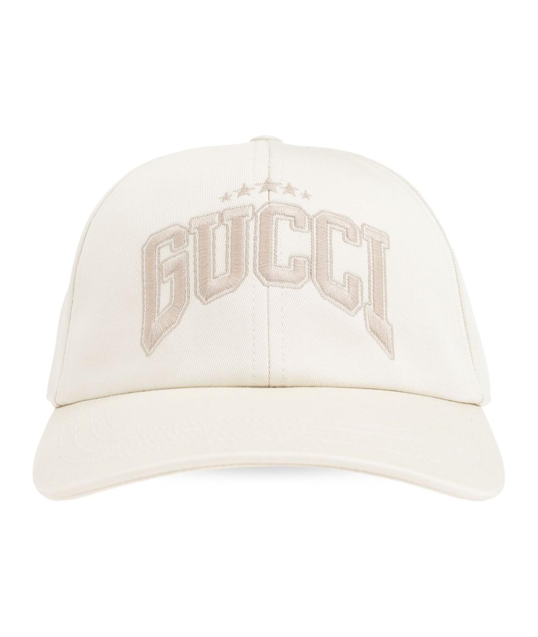 GUCCI Белая хлопковая кепка, фото 1