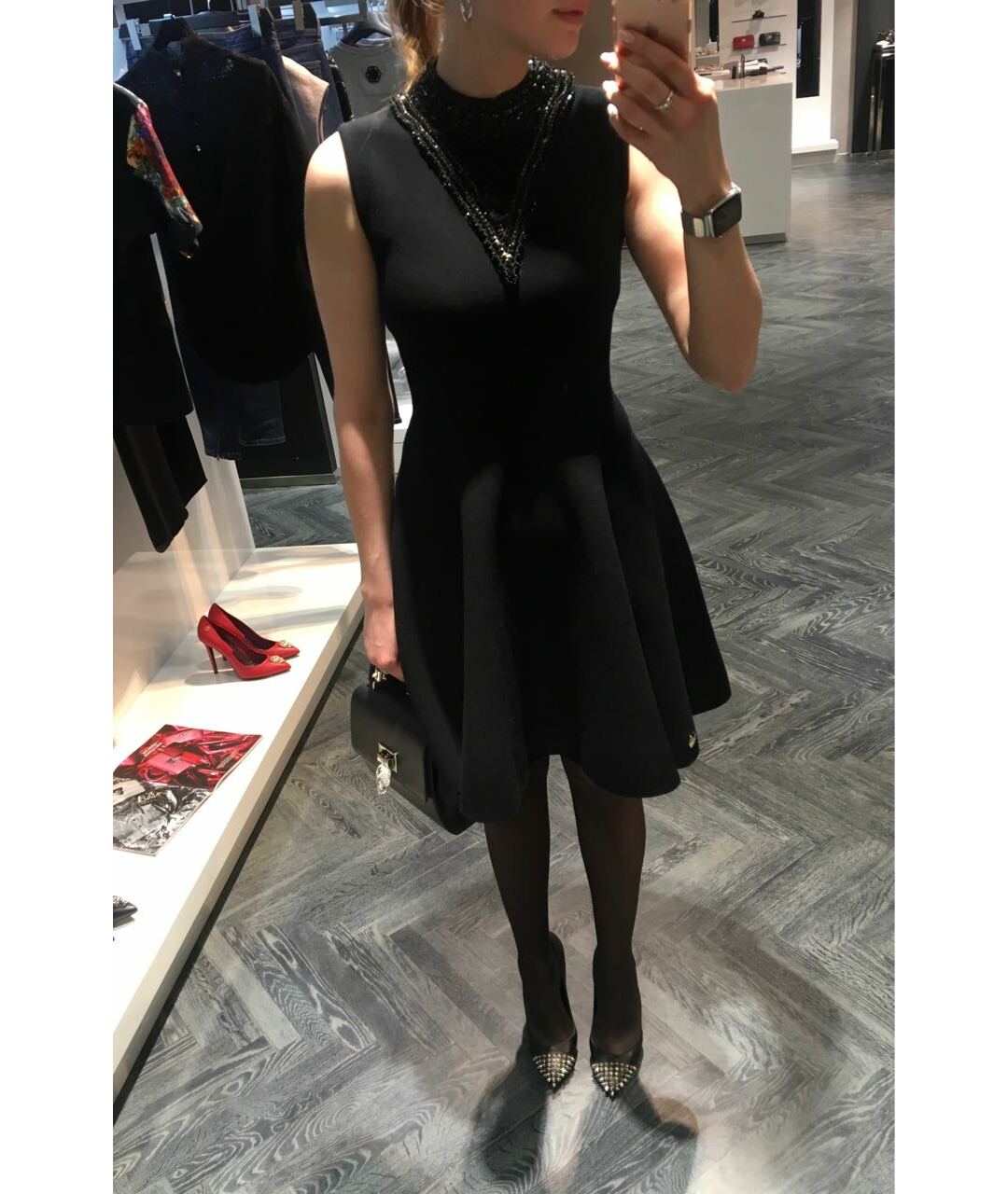 PHILIPP PLEIN Черное вискозное коктейльное платье, фото 8