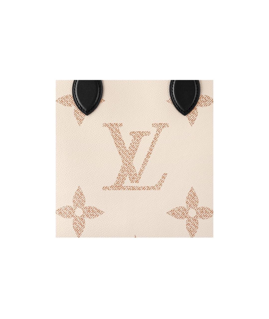 LOUIS VUITTON Бежевая кожаная сумка тоут, фото 5