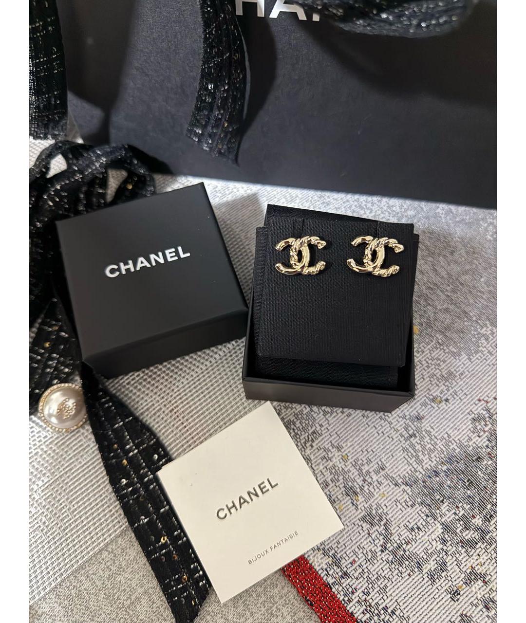 CHANEL Серебряные металлические серьги, фото 4