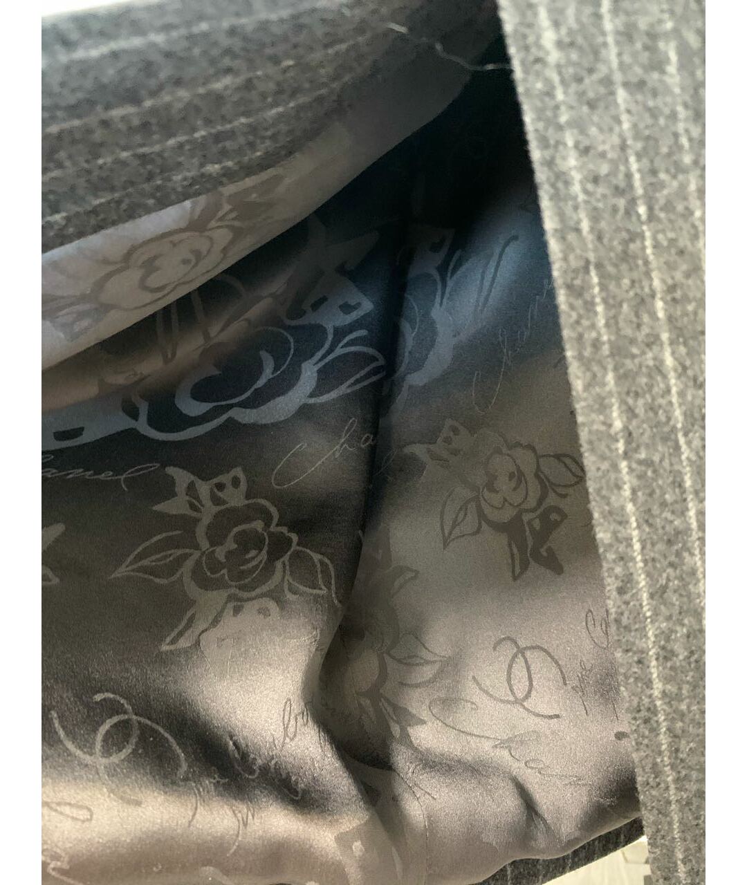 CHANEL PRE-OWNED Серая шерстяная юбка макси, фото 6