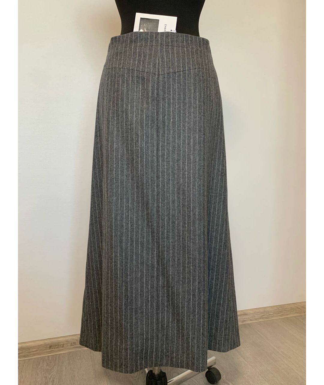 CHANEL PRE-OWNED Серая шерстяная юбка макси, фото 2