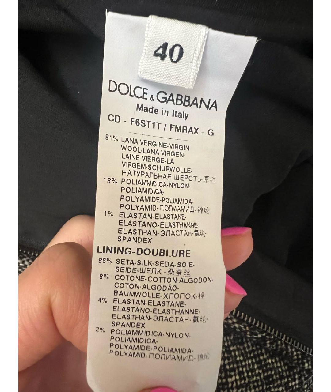 DOLCE&GABBANA Серое шерстяное коктейльное платье, фото 5