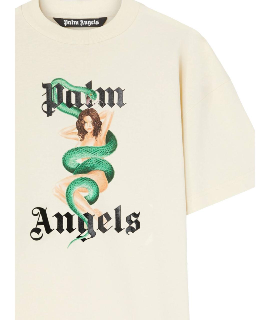 PALM ANGELS Белая хлопковая футболка, фото 2