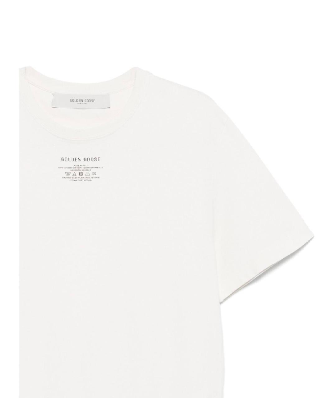 GOLDEN GOOSE DELUXE BRAND Белая хлопковая футболка, фото 2