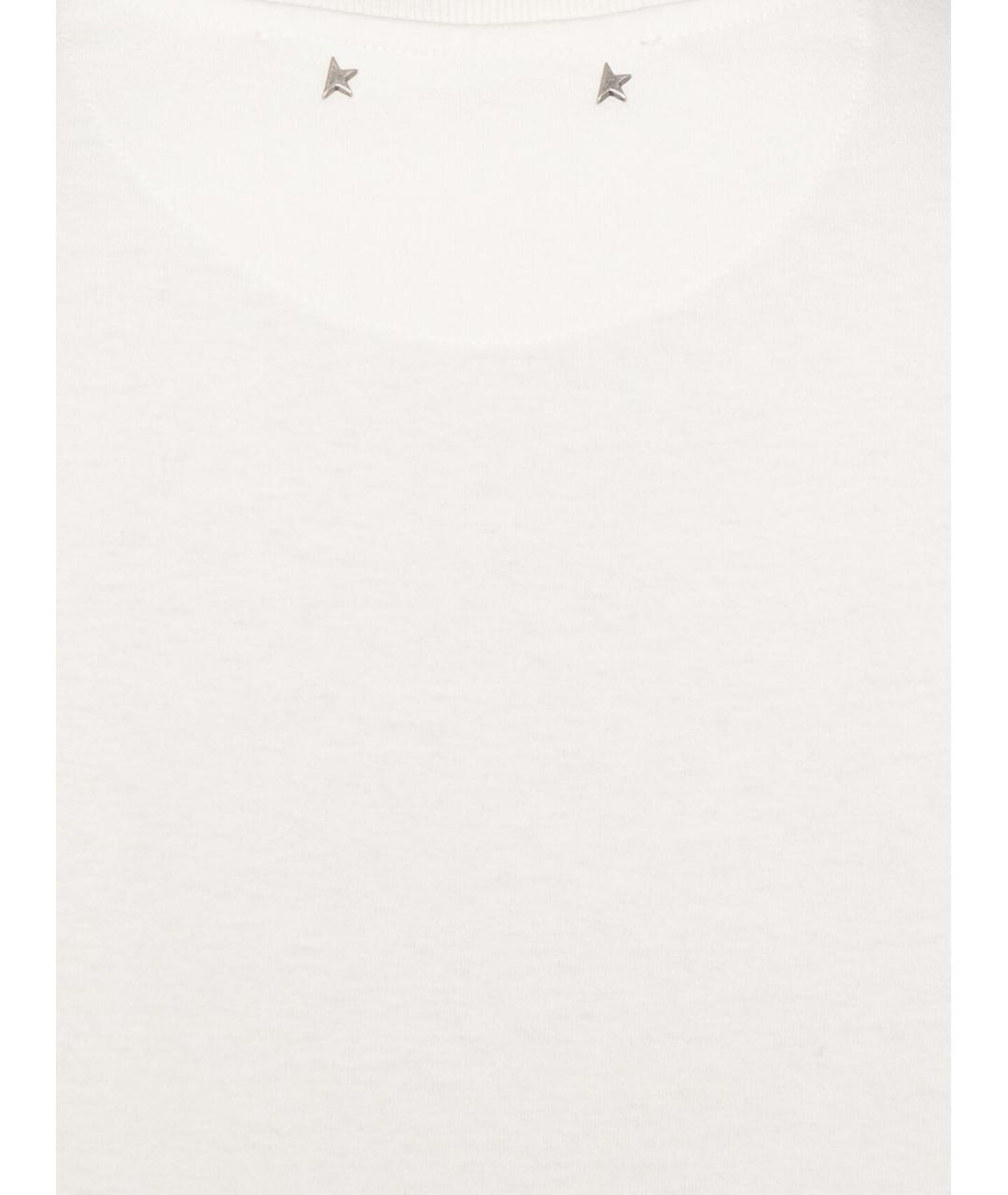 GOLDEN GOOSE DELUXE BRAND Белая хлопковая футболка, фото 4