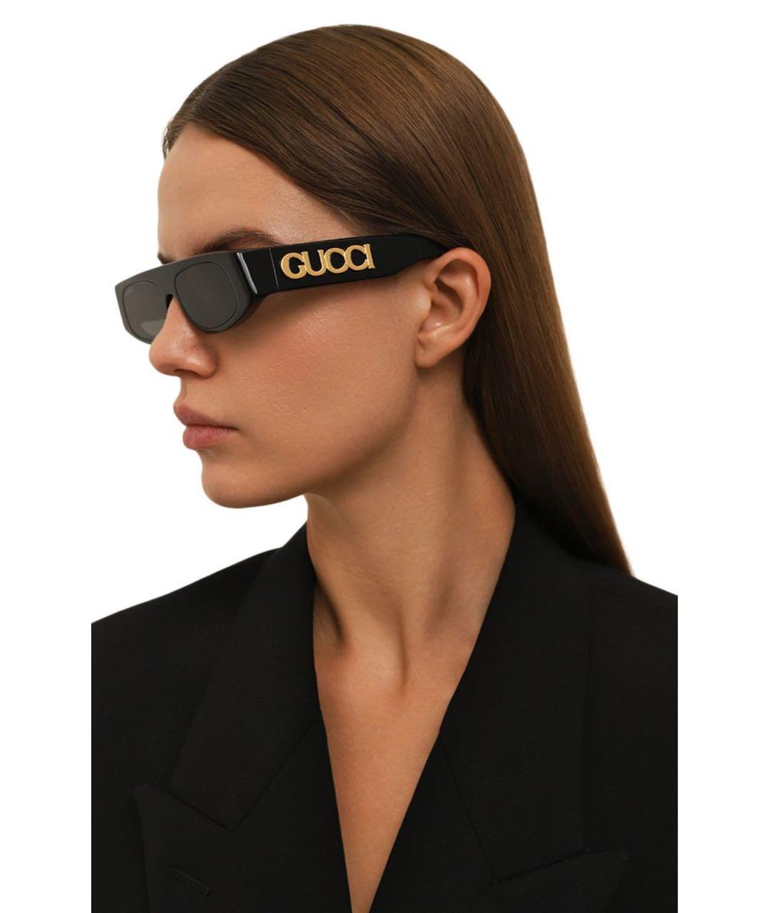 GUCCI Черные пластиковые солнцезащитные очки, фото 2