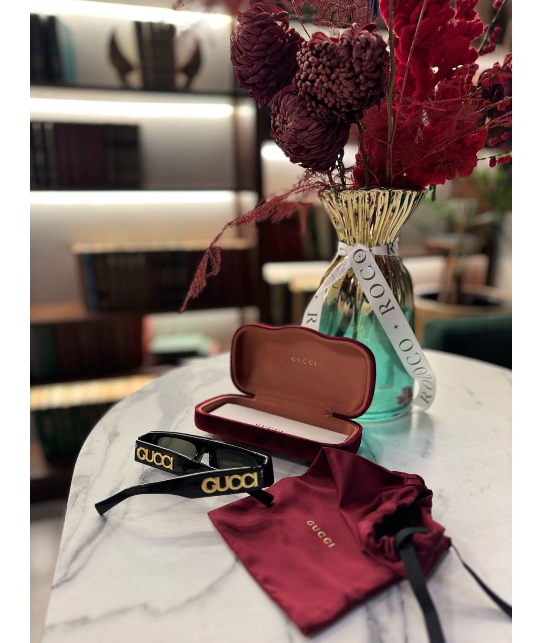 GUCCI Черные пластиковые солнцезащитные очки, фото 4