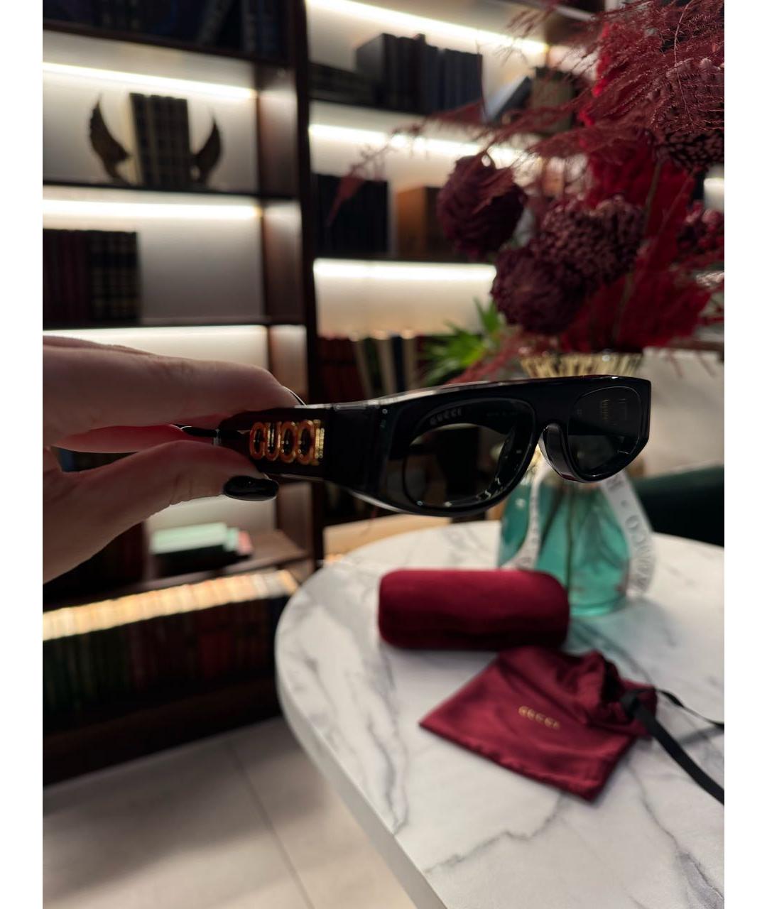 GUCCI Черные пластиковые солнцезащитные очки, фото 5