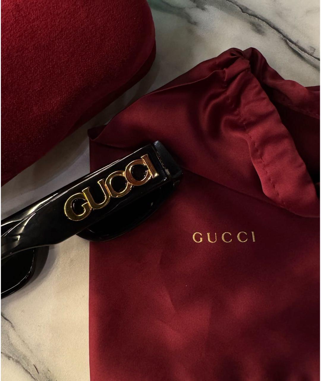 GUCCI Черные пластиковые солнцезащитные очки, фото 8