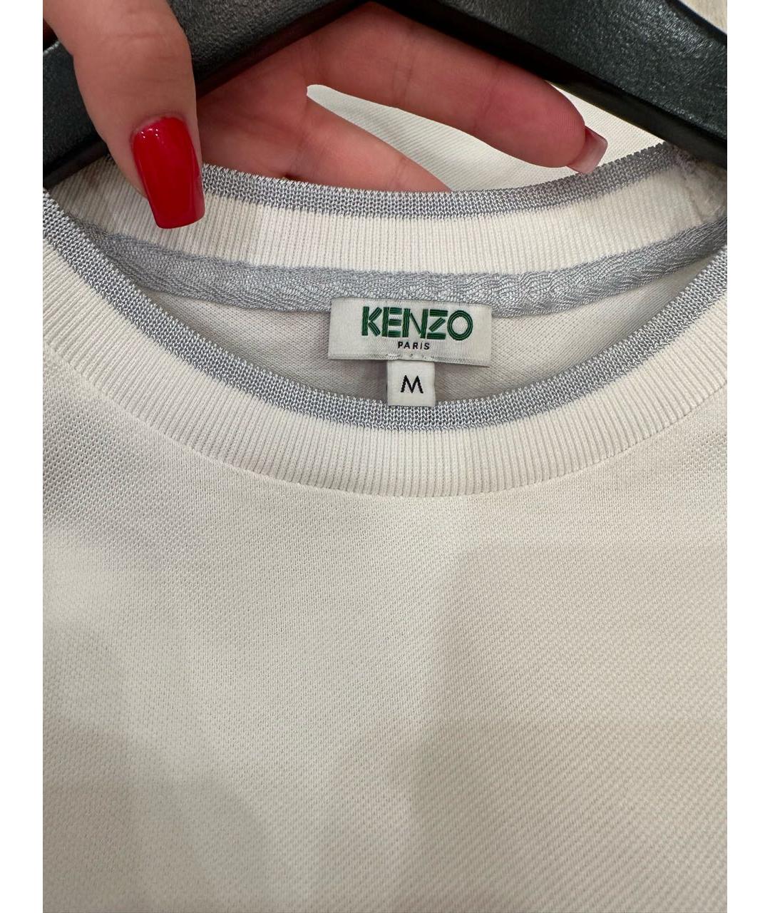 KENZO Белая хлопковая футболка, фото 4