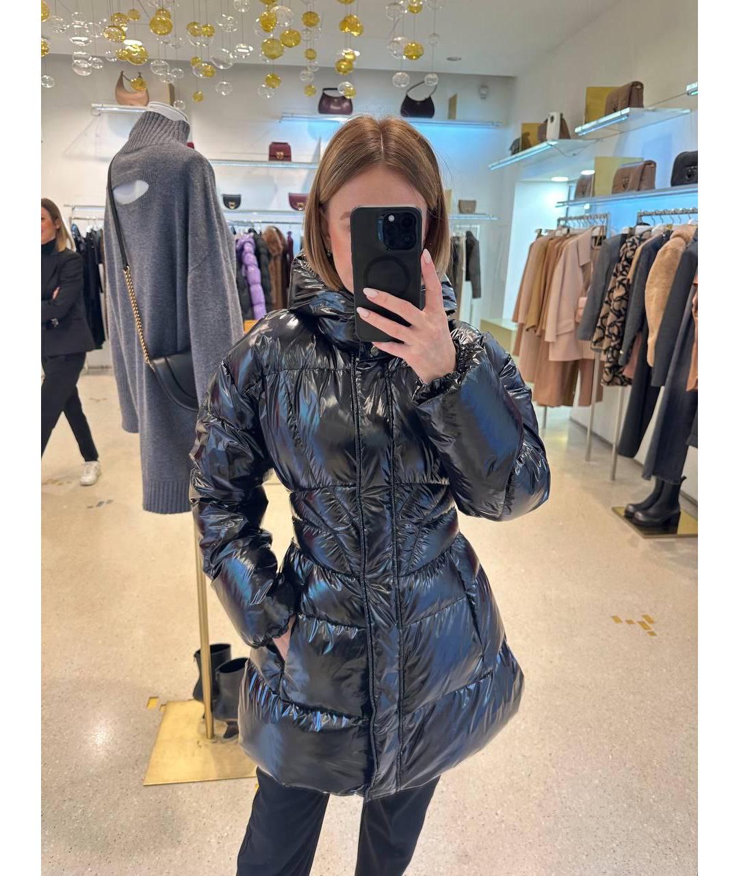 PINKO Черный полиэстеровый пуховик, фото 6