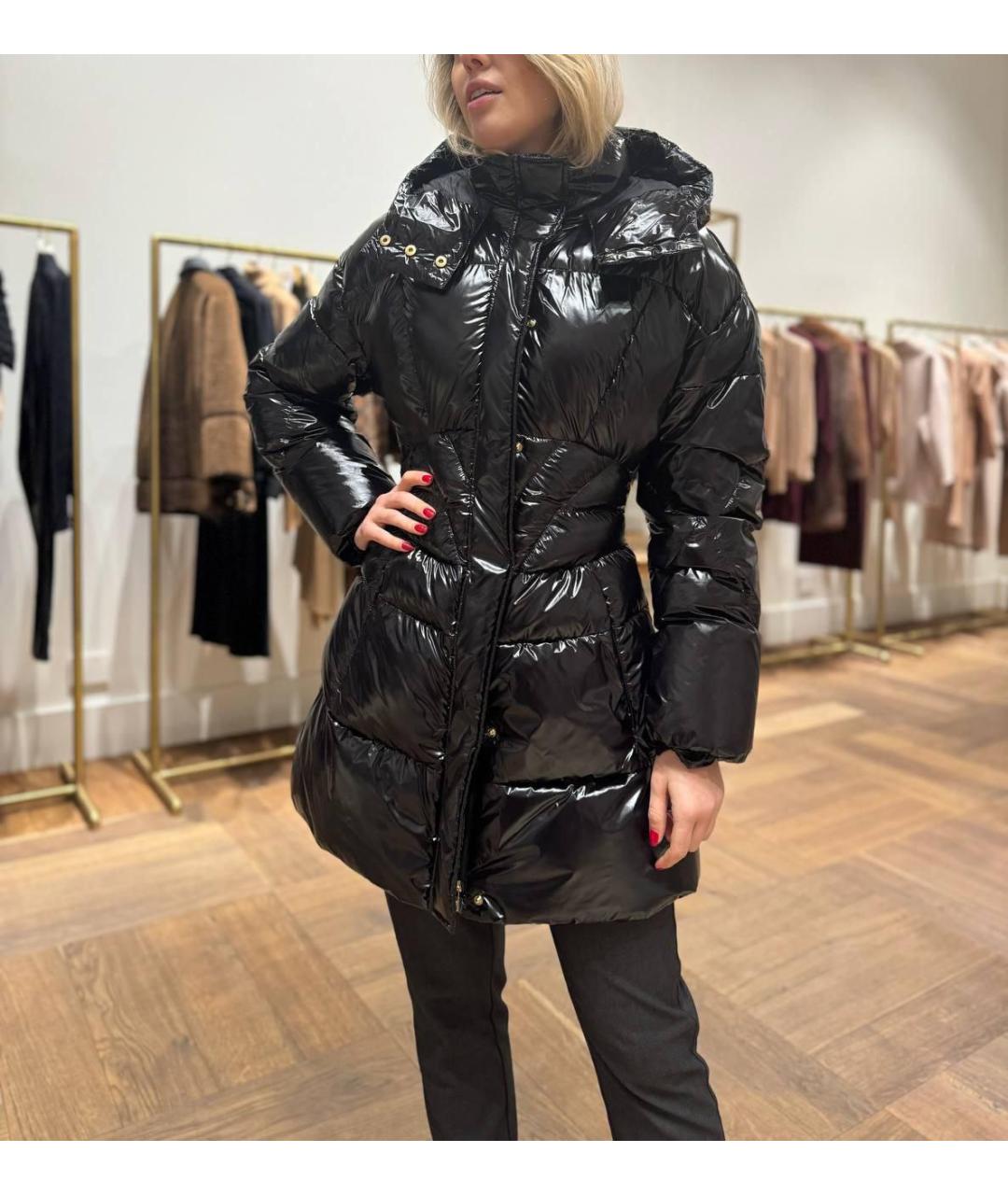 PINKO Черный полиэстеровый пуховик, фото 4