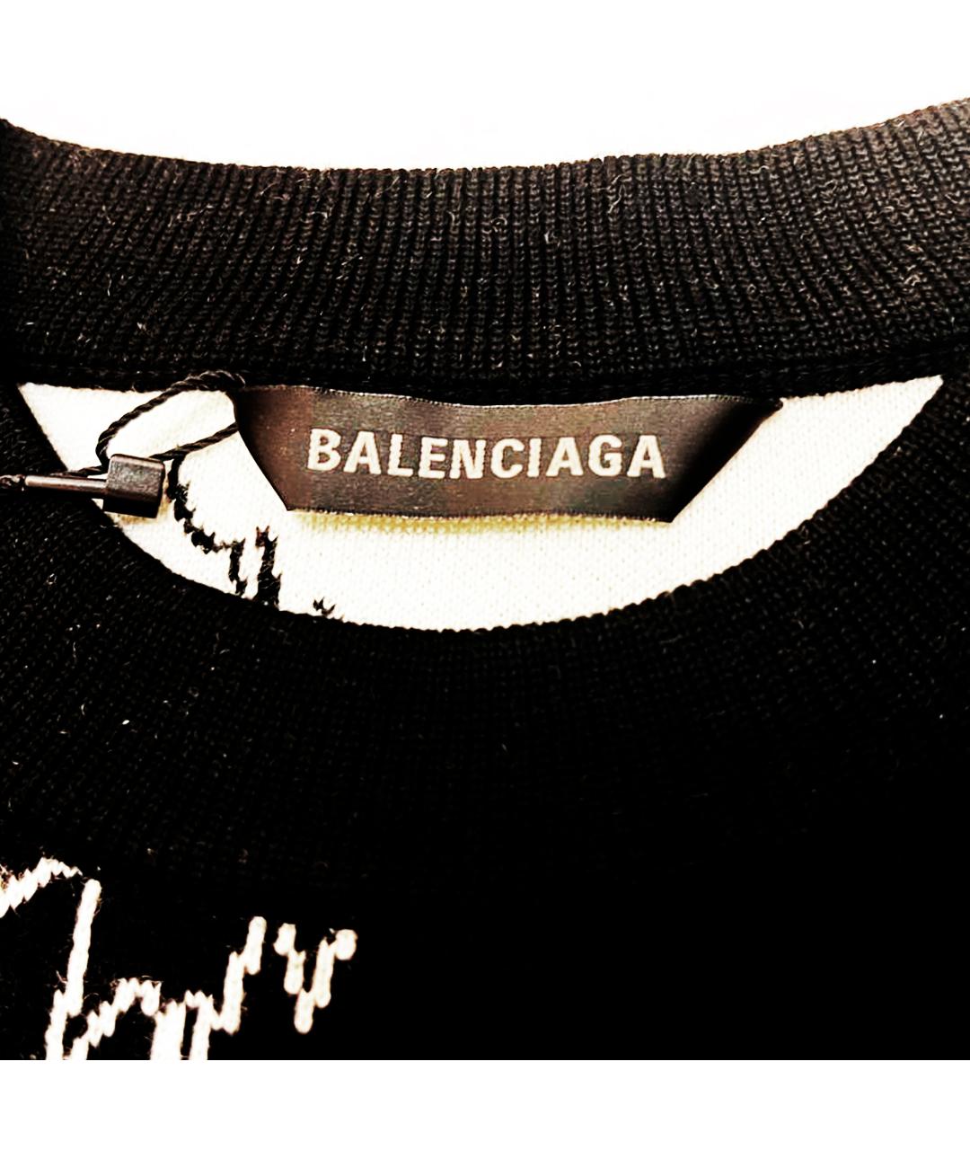 BALENCIAGA Черный шерстяной джемпер / свитер, фото 2