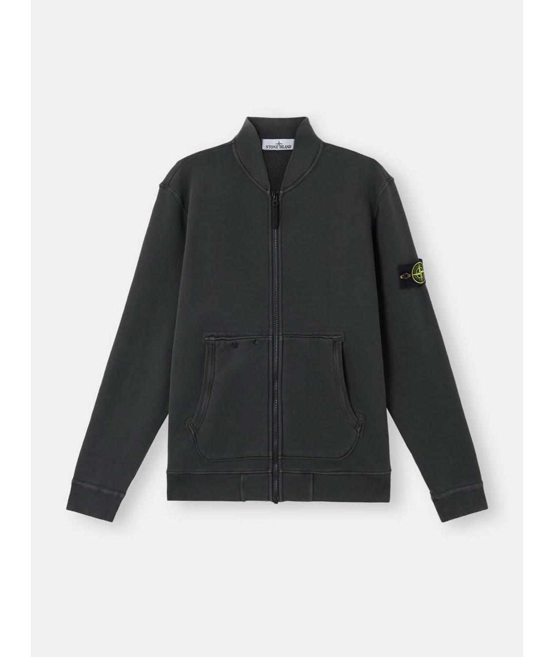 STONE ISLAND Антрацитовый хлопковый кардиган, фото 2