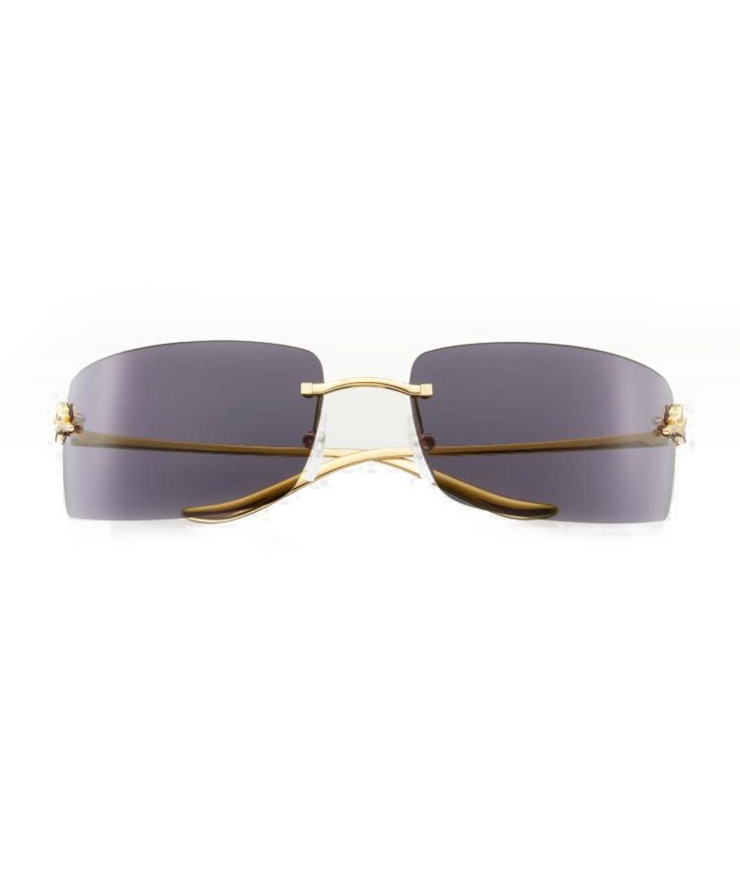CARTIER Золотые металлические солнцезащитные очки, фото 2