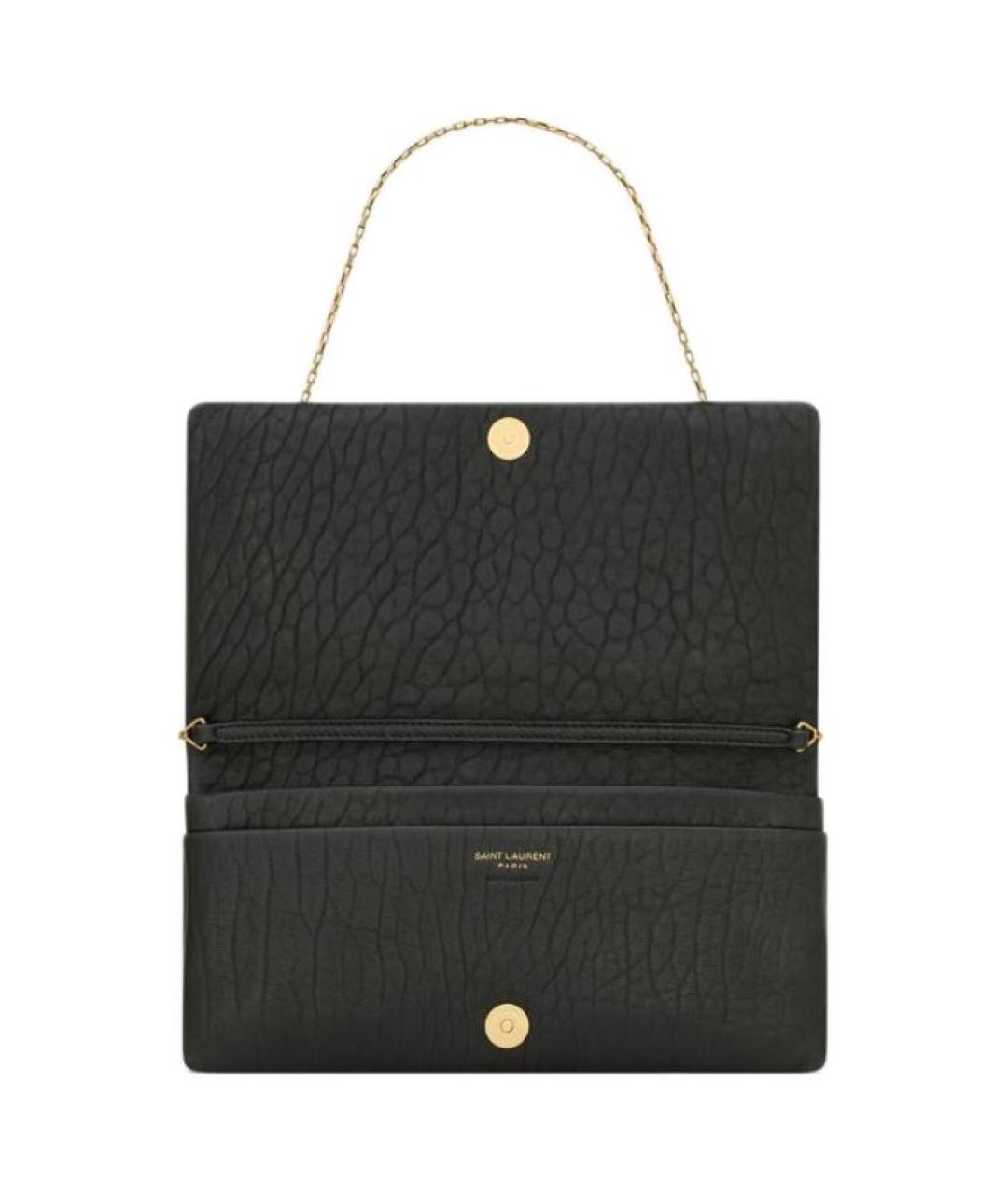 SAINT LAURENT Черная кожаная сумка через плечо, фото 3