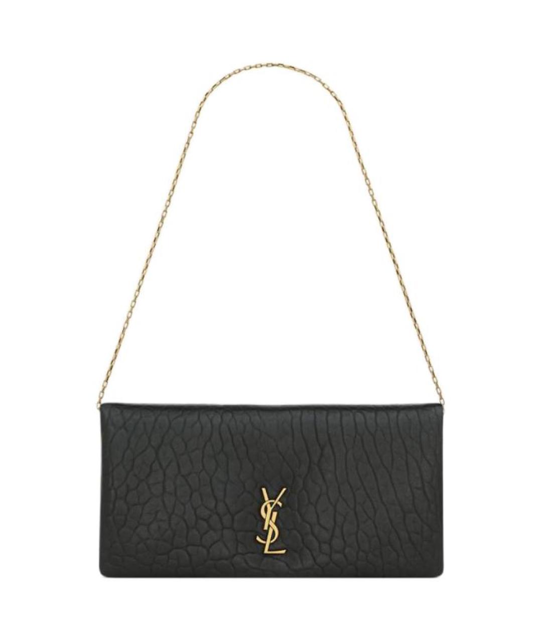 SAINT LAURENT Черная кожаная сумка через плечо, фото 1