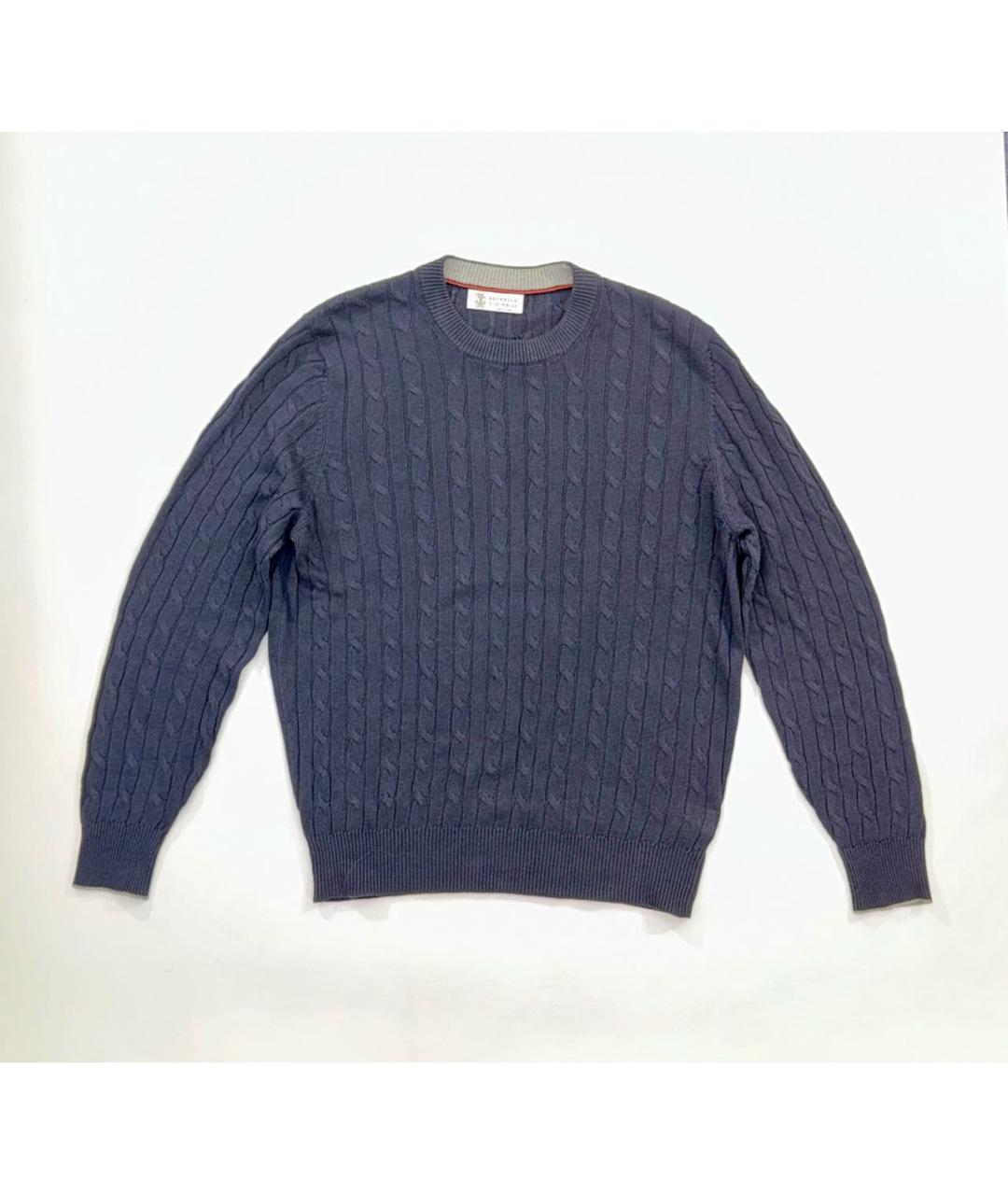 BRUNELLO CUCINELLI Синий льняной джемпер / свитер, фото 3