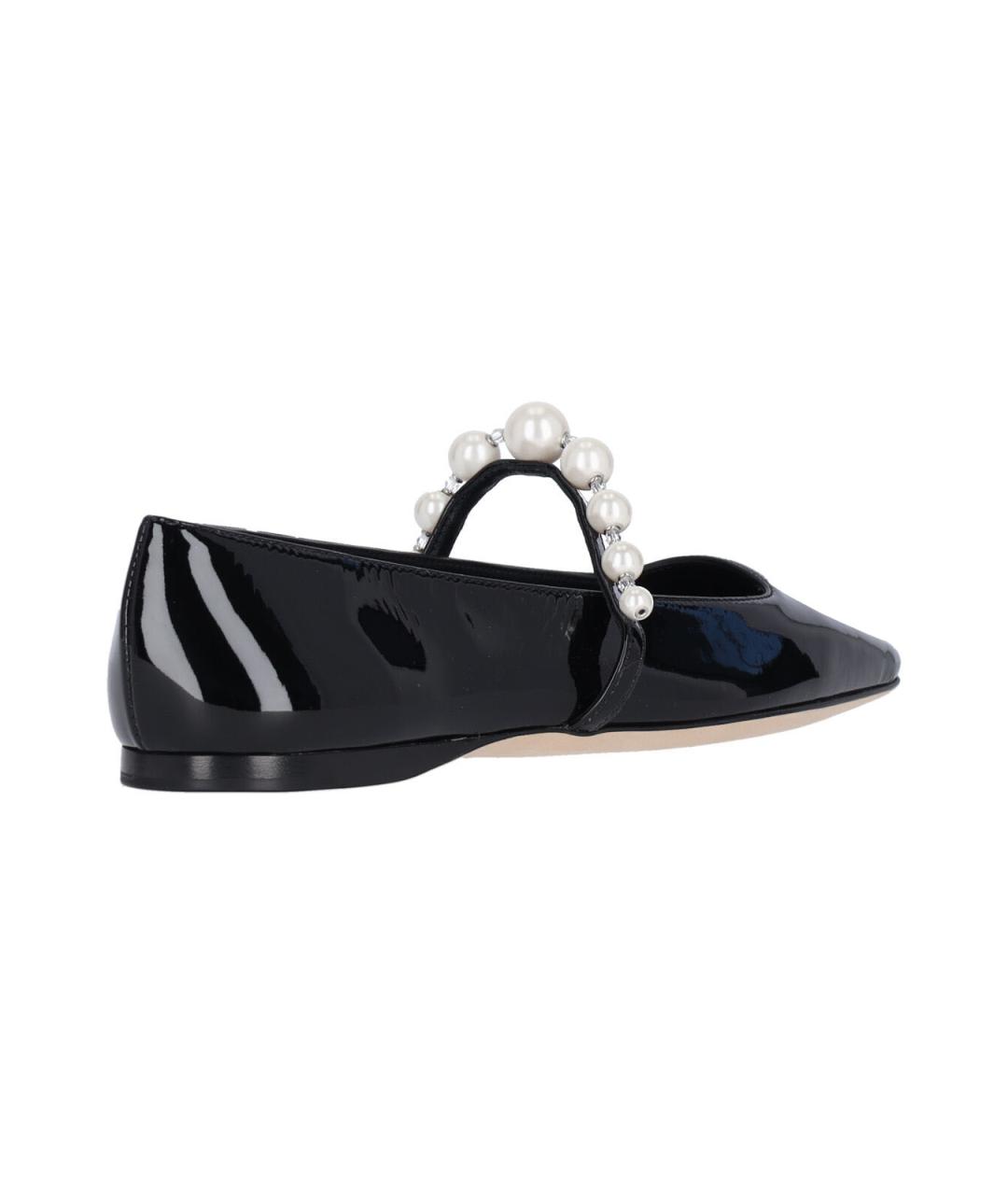 JIMMY CHOO Черные балетки из лакированной кожи, фото 4