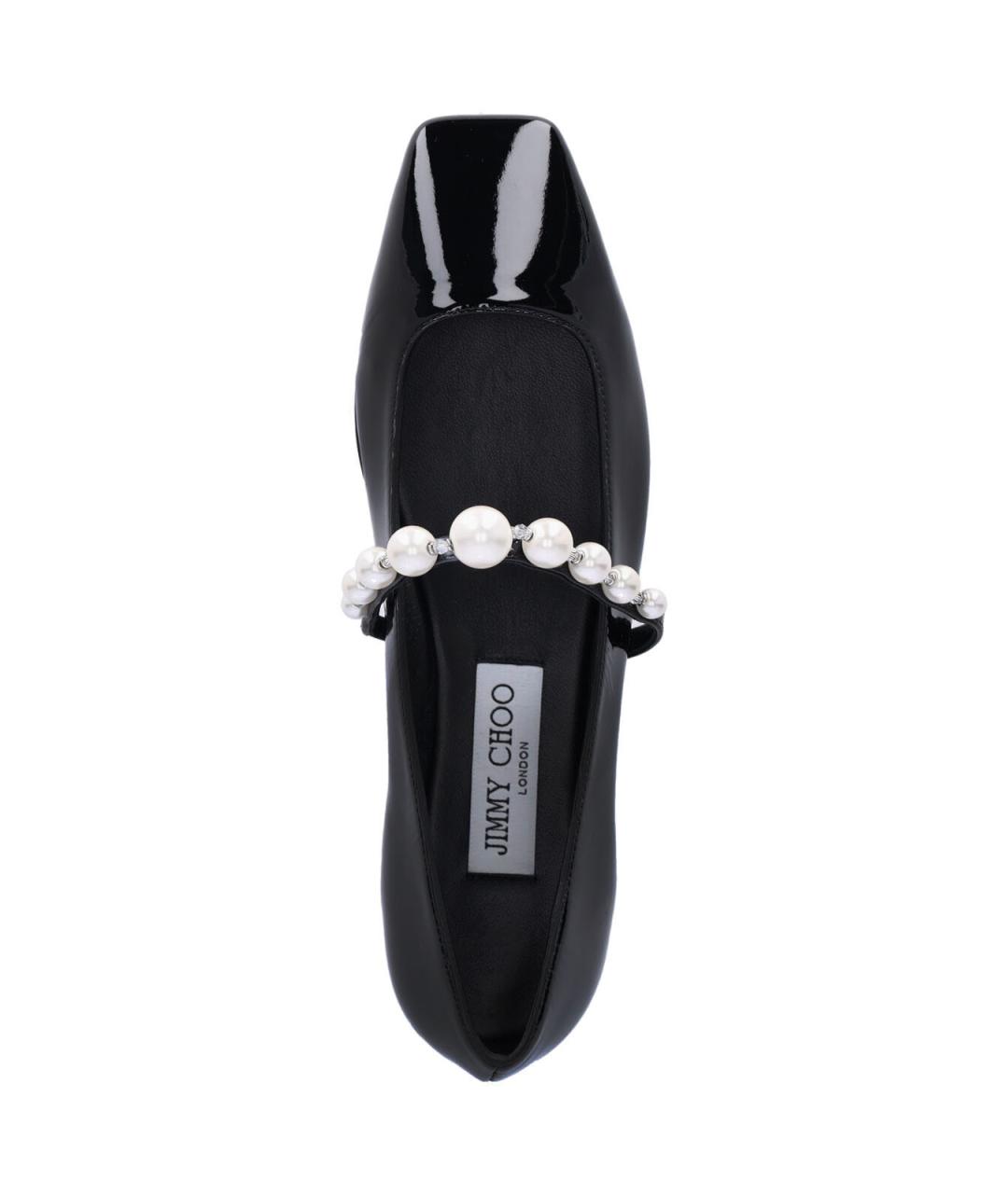 JIMMY CHOO Черные балетки из лакированной кожи, фото 5