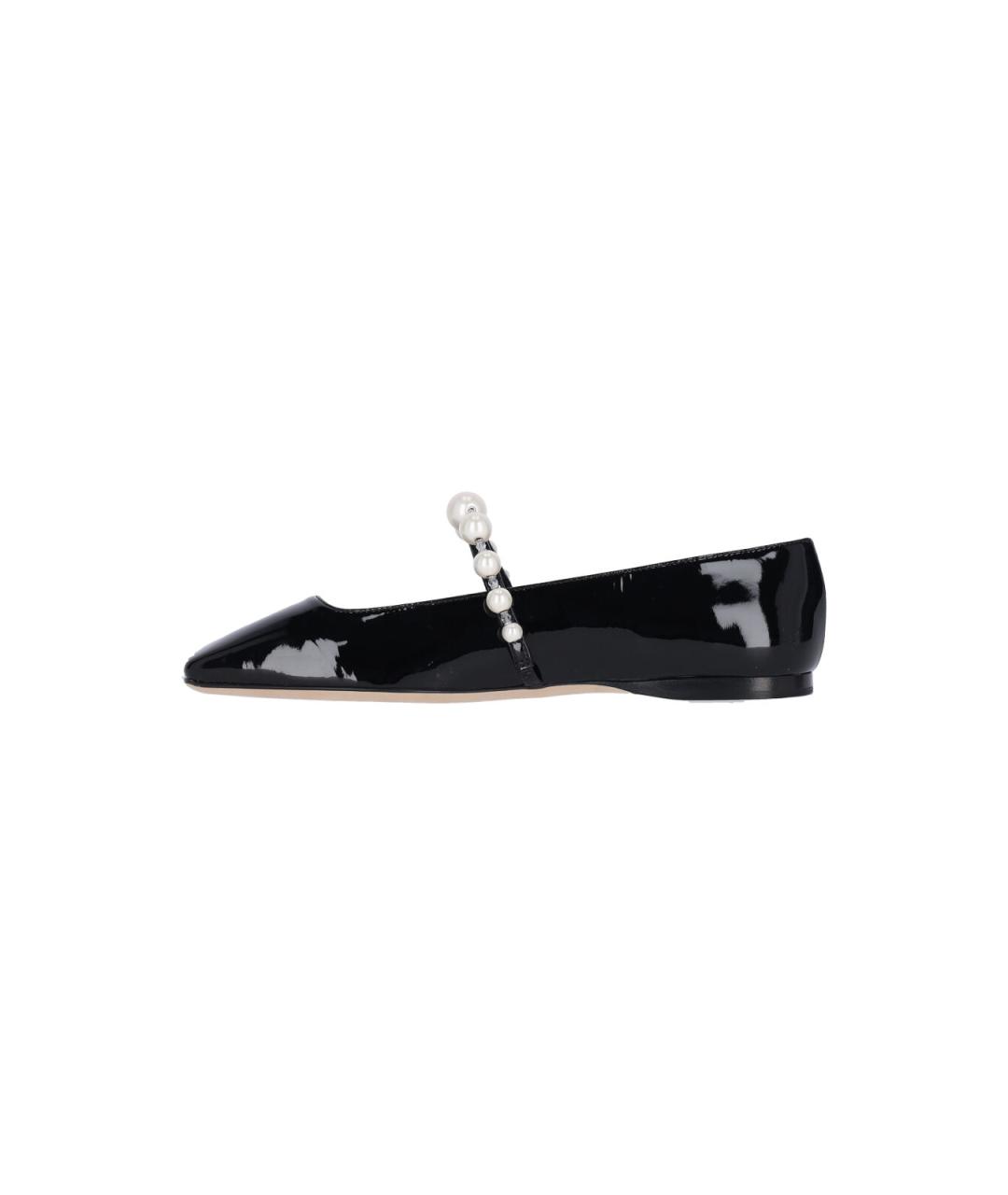 JIMMY CHOO Черные балетки из лакированной кожи, фото 3