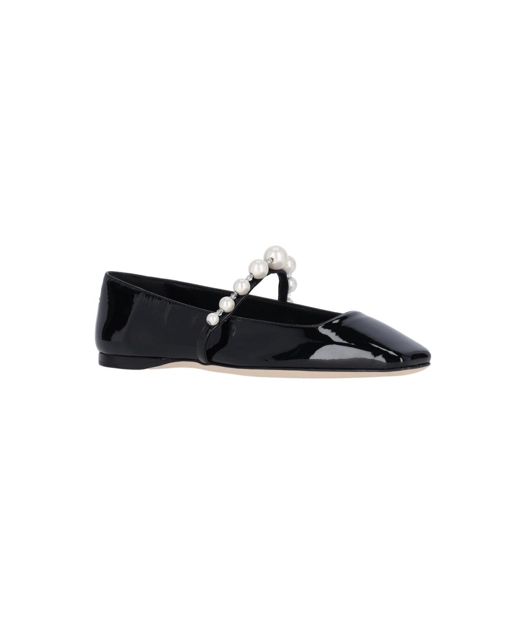 JIMMY CHOO Черные балетки из лакированной кожи, фото 2
