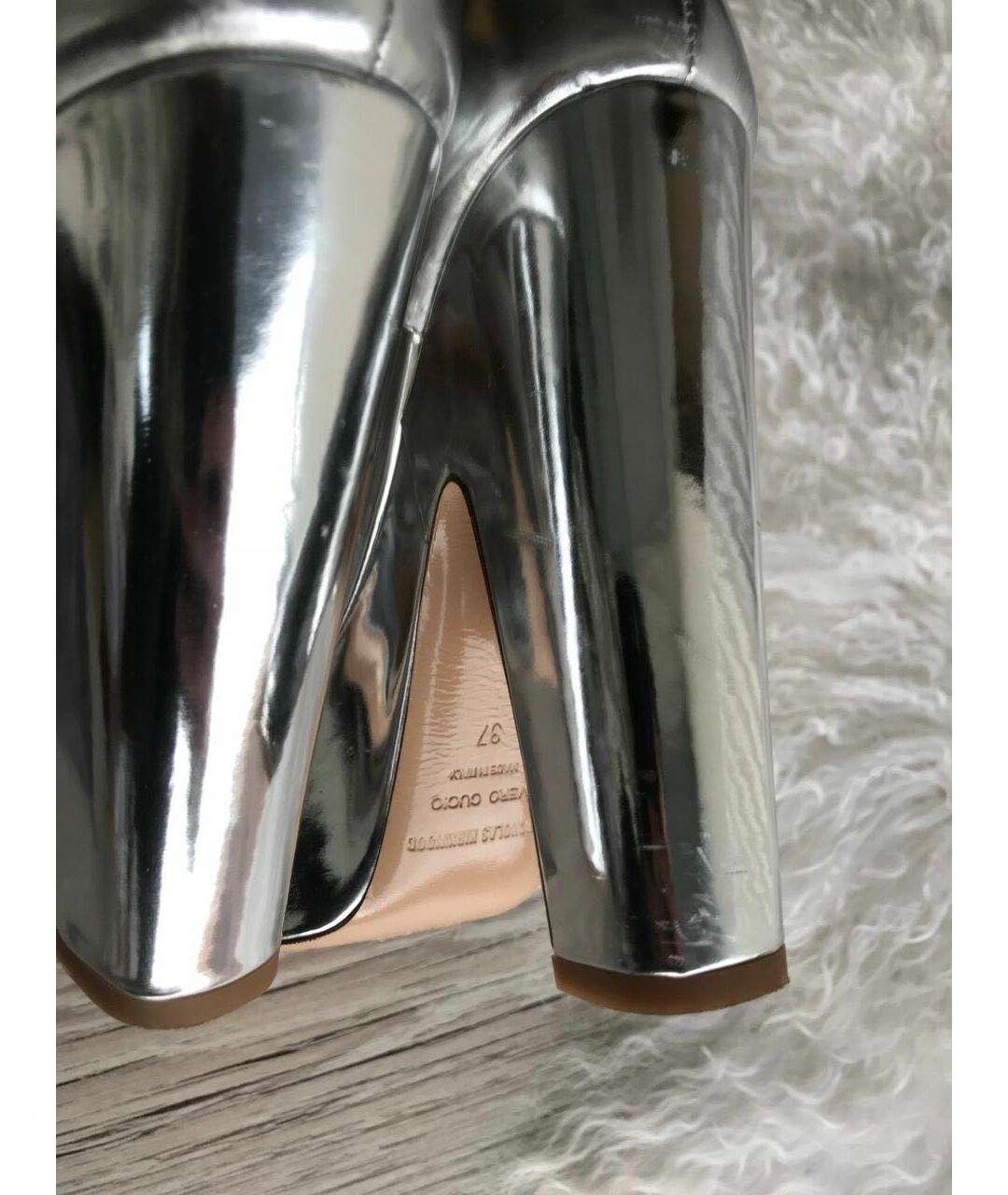 NICHOLAS KIRKWOOD Серебряные кожаные босоножки, фото 8
