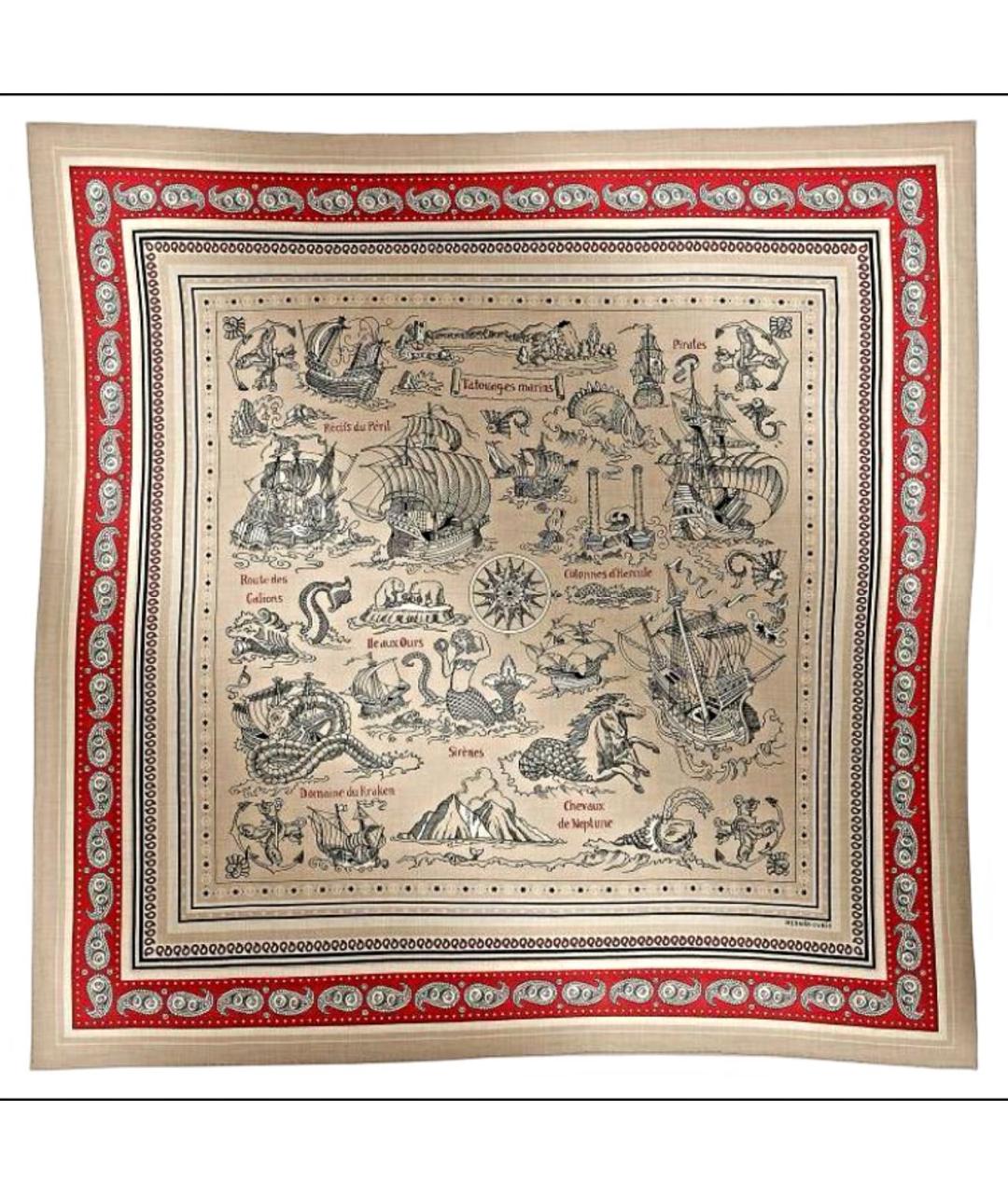 HERMES Мульти кашемировый платок, фото 5