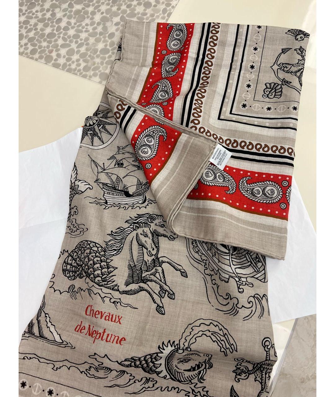 HERMES Мульти кашемировый платок, фото 4