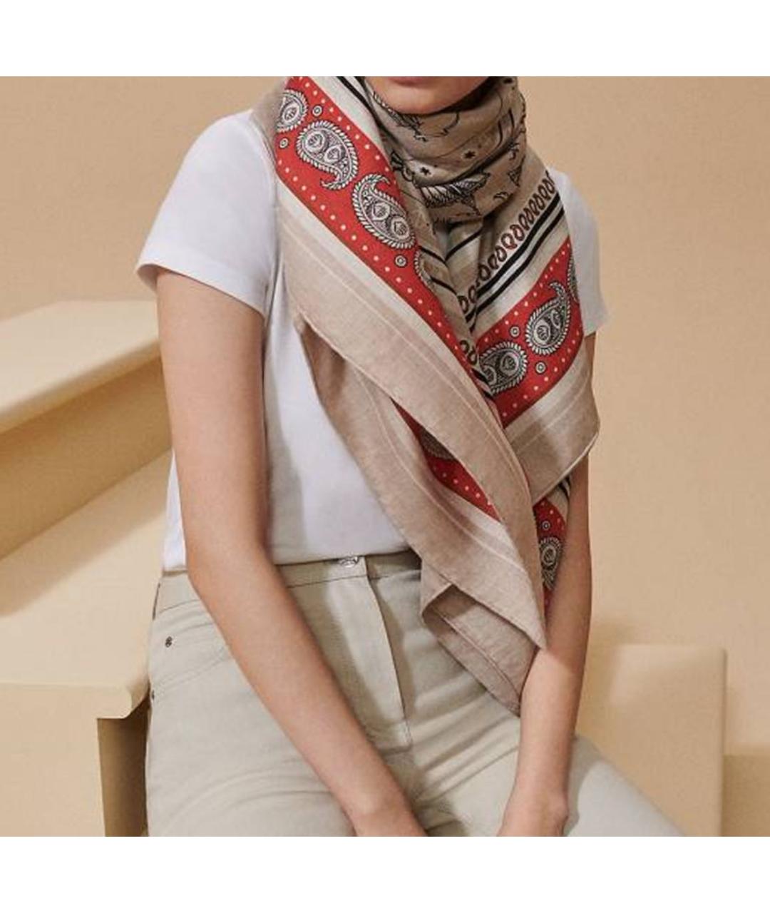 HERMES Мульти кашемировый платок, фото 3