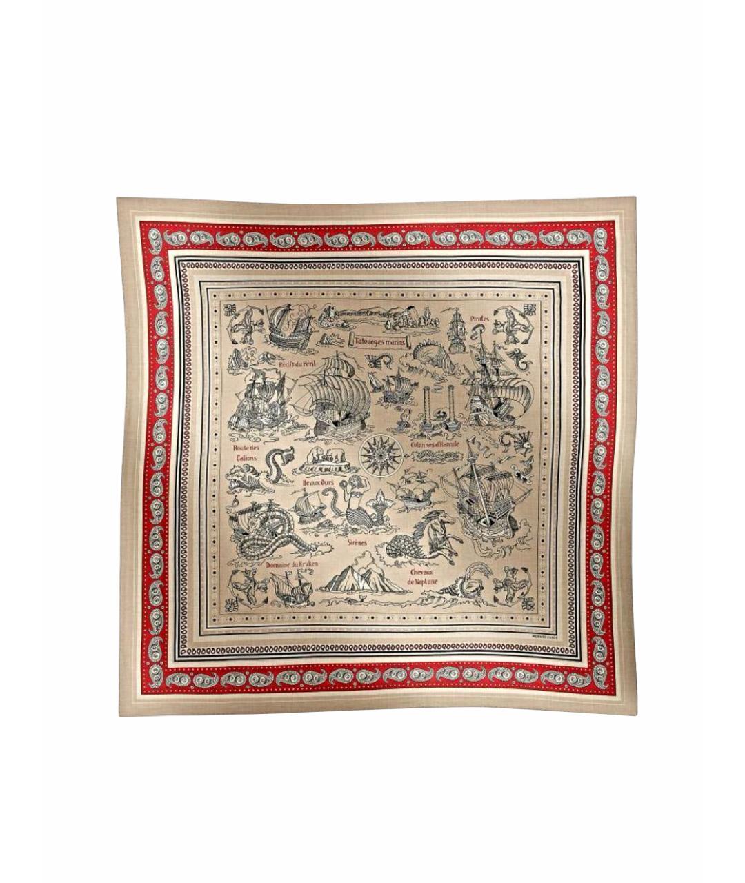 HERMES Мульти кашемировый платок, фото 1