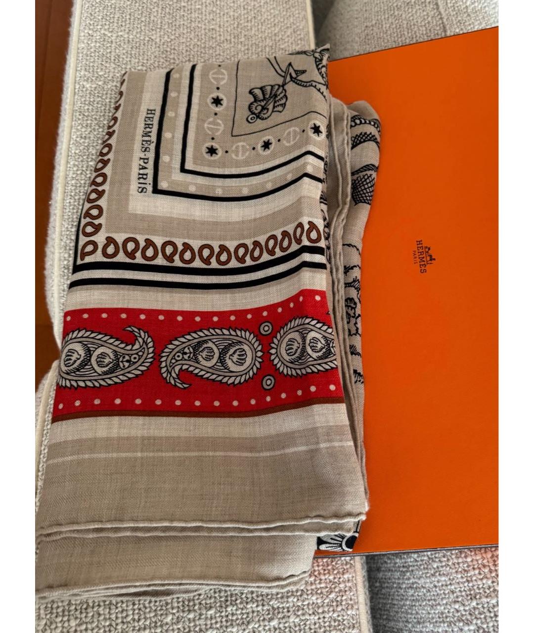 HERMES Мульти кашемировый платок, фото 2