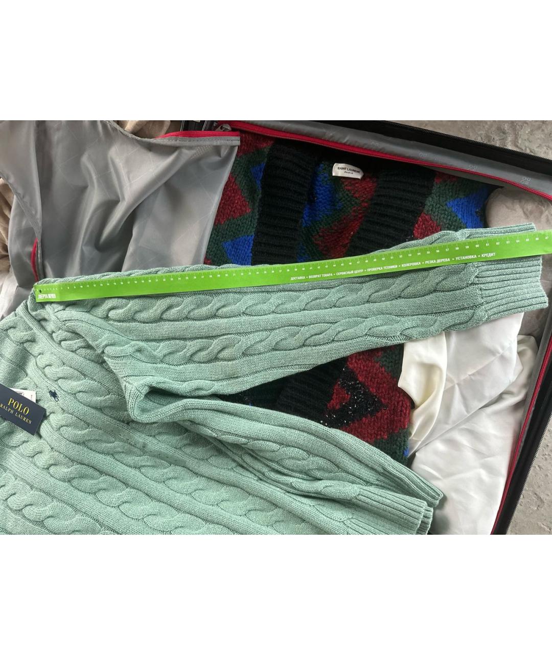 POLO RALPH LAUREN Зеленый хлопковый джемпер / свитер, фото 7