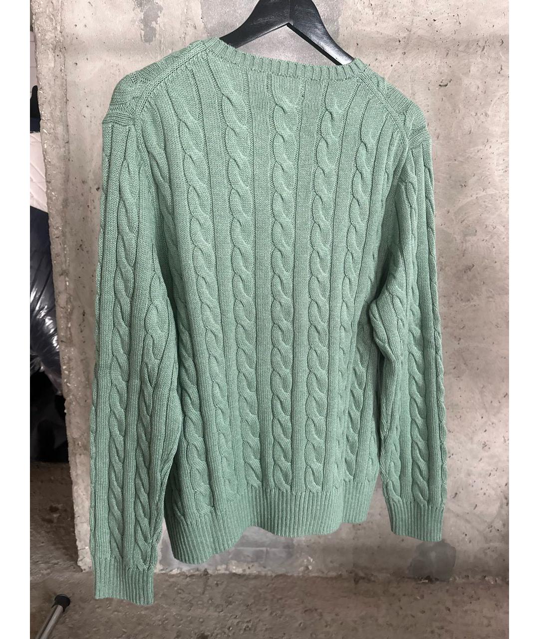 POLO RALPH LAUREN Зеленый хлопковый джемпер / свитер, фото 2