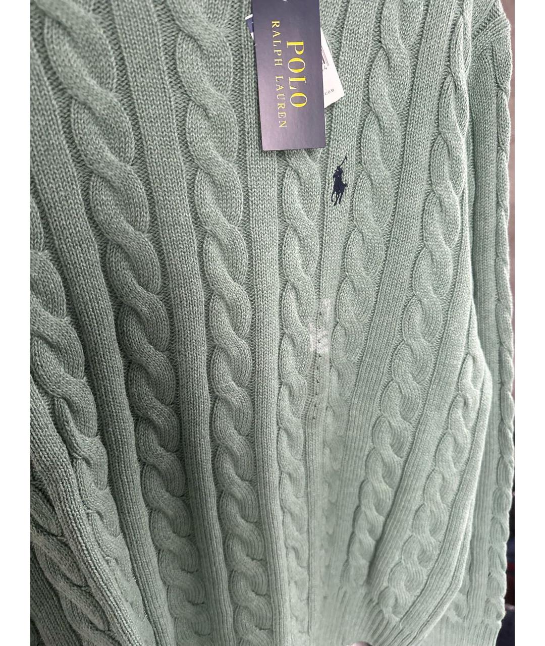 POLO RALPH LAUREN Зеленый хлопковый джемпер / свитер, фото 4