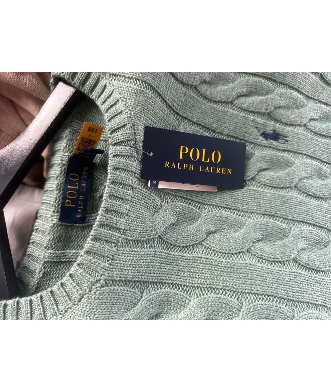POLO RALPH LAUREN Зеленый хлопковый джемпер / свитер, фото 3