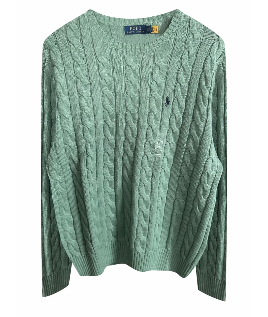 POLO RALPH LAUREN Зеленый хлопковый джемпер / свитер, фото 1
