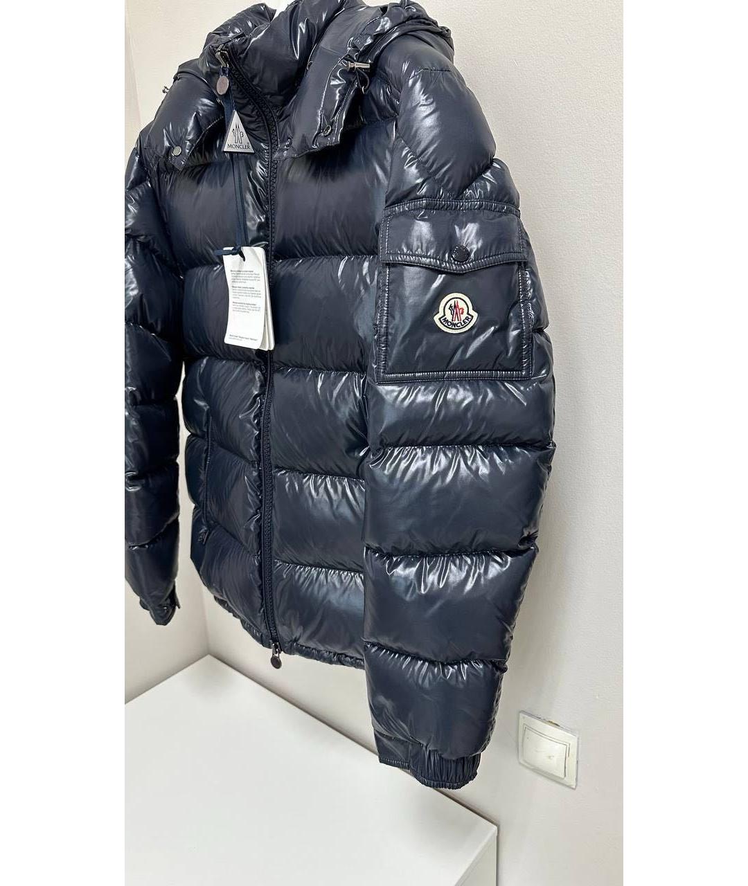 MONCLER Темно-синий пуховик, фото 4