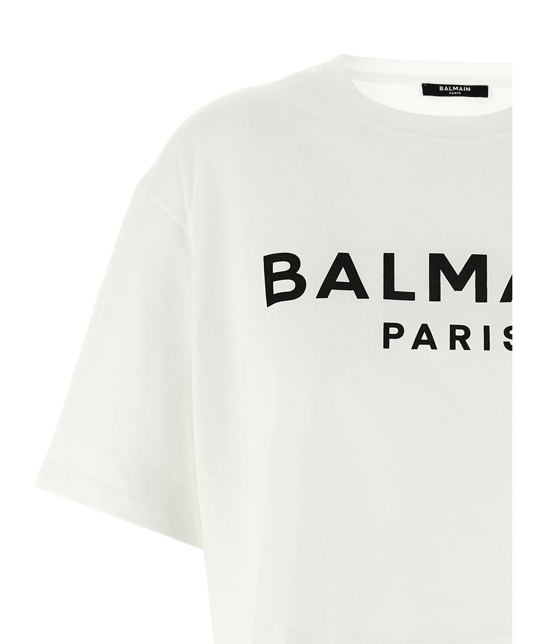 BALMAIN Белая хлопковая футболка, фото 3